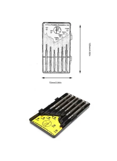 6 Parça Hassas Tornavida Tamir Seti - Telefoncu - Saatçi Tamir Seti