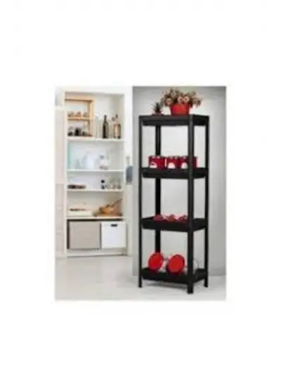 Shelf Unit Raf Ünitesi Siyah Renk 4 Katlı 81414