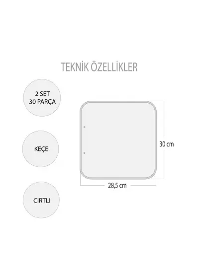 2 Set - 32 Parça  Mutfak ve Yatak Odası Keçe Cırtlı Aktivite Sayfası - Çocuk Etkinlik , Eğitici Oyuncak