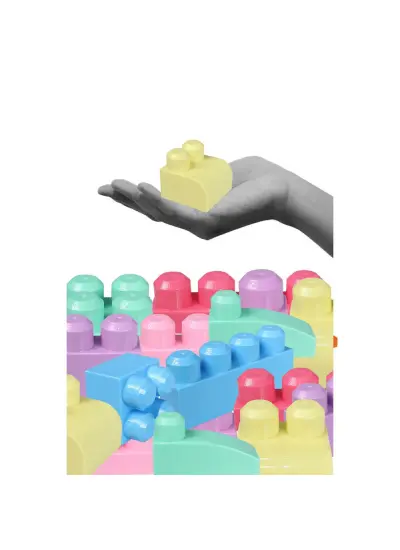 Nessiworld 3035 Play Blox Pastel Blok Yapı Oyuncakları 266 Parça ,Saklama Çantalı ,1 Yaş ve Üzeri