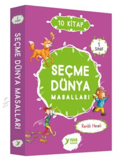 Seçme Dünya Masalları 1. Sınıf Renkli Heceli Düz yazı 10 Kitap  (4022)