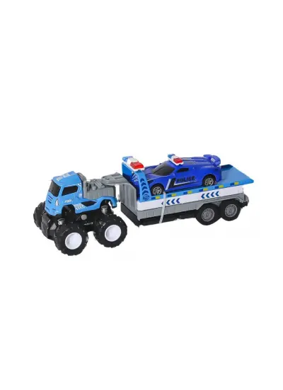 Nessiworld KLX600-361 Sürtmeli Die Cast 4x4 Polis Arabası Taşıyıcılı -Vardem