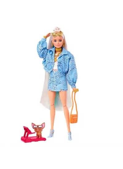 Barbie Ekstra Şık Bebek ve Mini Evcil Hayvanı HHN08