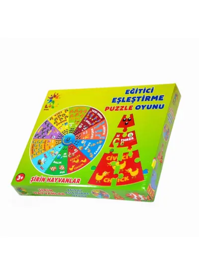 Şirin Hayvanlar İngilizce Eğitici Puzzle