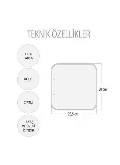 ( Yatak Odası ) Keçe Cırtlı Aktivite Sayfası - Çocuk Etkinlik , Eğitici Oyuncak