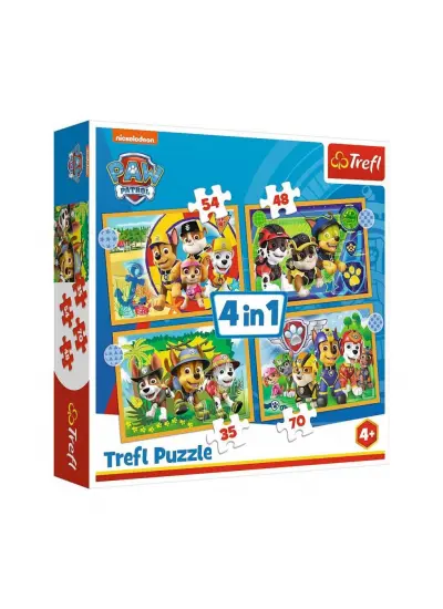 PUZZLE-34395 Paw Patrol 4IN1 Puzzle