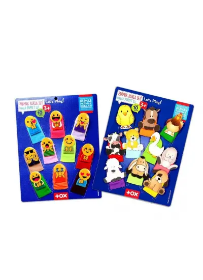 2 Set - 20 Parça  Emojiler ve Evcil Hayvanlar Parmak Kukla