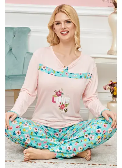 Bayan Uzun Kollu Pijama Takımı Model no 7593