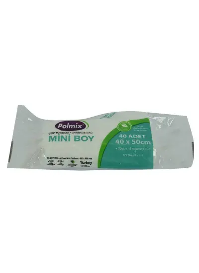 Çöp Torbası Mini Boy 40x50Cm 70Gr 12Mikron 10Lt Şeffaf Rulo 40 Adet