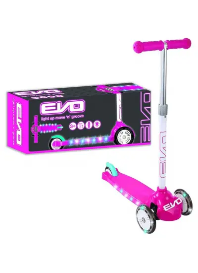 Evo Işıklı Move N Groove Pembe Üç Tekerlekli Scooter