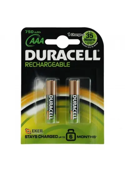 Duracell Şarjedilebilir İnce Kalem Pil 2'li AAA 750 mAh