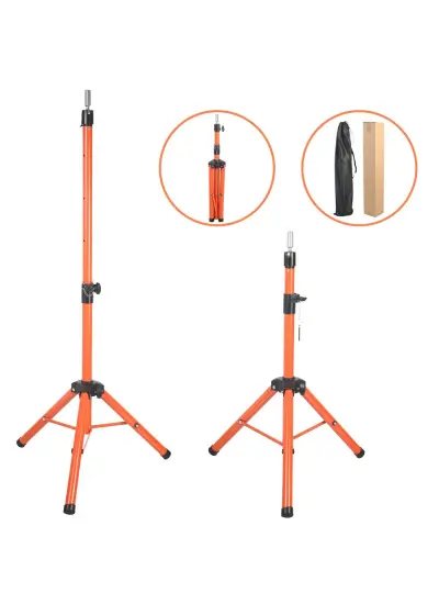 Özel Kuaför    Eğitim Mankeni İçin Metal Tripod / Turuncu + Taşıma Çantası