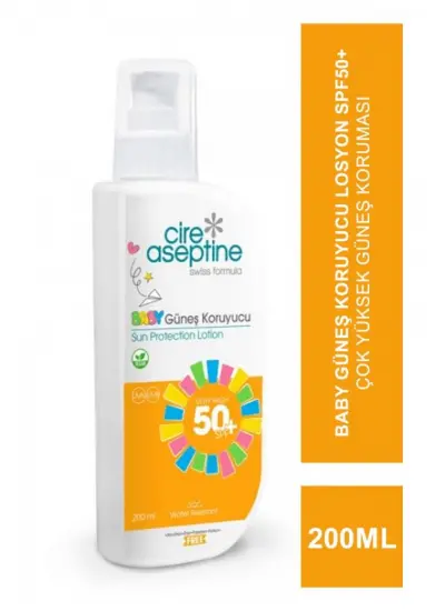 Nessiworld Cire Aseptine Sun Baby Güneş Koruyucu Losyon 50 SPF 200ml