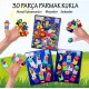 3 Set - 30 Parça  Masal Kahramanları, Meyveler ve Sebzeler Parmak Kukla