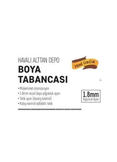 W-77g Havalı Alttan Depolu Boya Fıskiyesi Aparatı 1.8mm