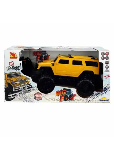 1:14 Uzaktan Kumandalı Big Foot Usb Şarjlı Hummer 34 cm. - Sarı