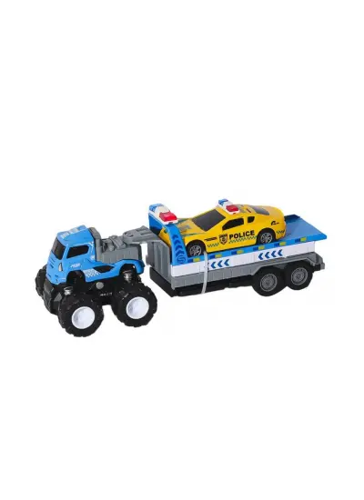 Nessiworld KLX600-361 Sürtmeli Die Cast 4x4 Polis Arabası Taşıyıcılı -Vardem