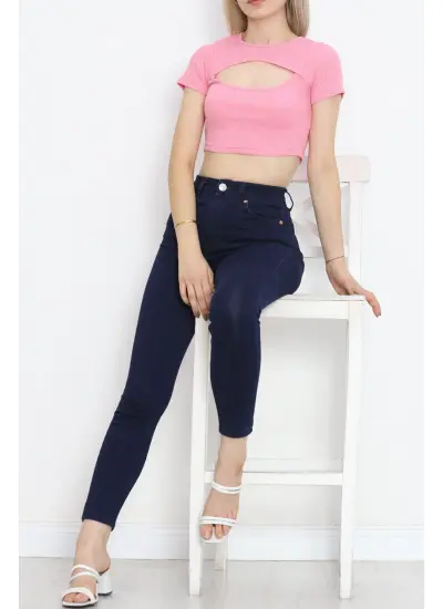 Dekolteli Crop Body Tozpembe