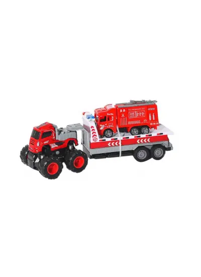 Nessiworld KLX600-363 Sürtmeli Die cast 4x4 İtfaiye Taşıyan Tır -Vardem