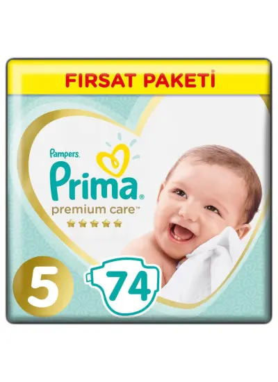 Nessiworld Prima Premium Care Bebek Bezi Fırsat Paketi 5 Beden 74 Adet