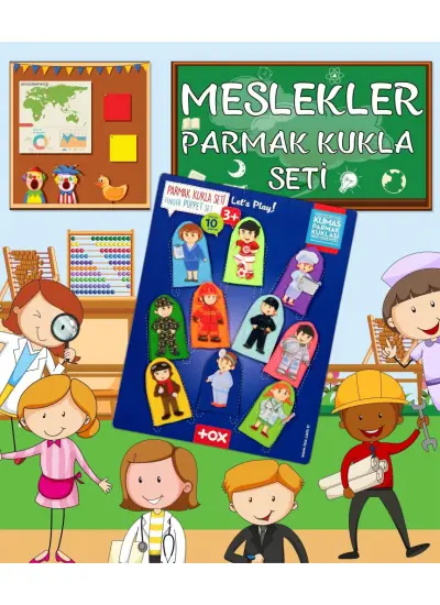 Meslekler 10 Parça Parmak Kukla , Eğitici Oyuncak