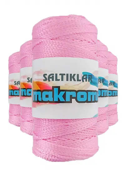 5 Adet Polyester Makrome İpi 1545 Pembe 100 gr