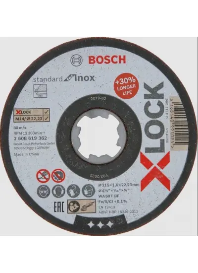 Bosch Xlock İnox Kesici 115X1X22,23 mm