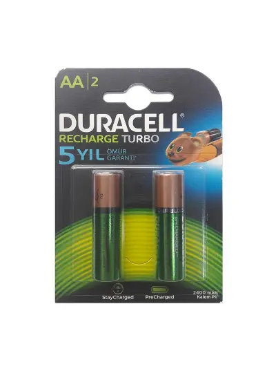 Duracell Şarj Edilebilir Kalem Pil 2'Lİ AA 2500 mAh