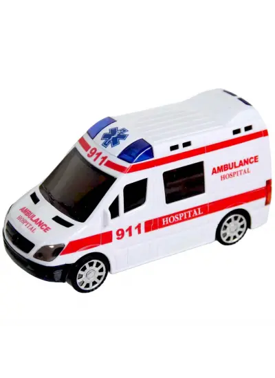 SOS Sesli ve 3D Işıklı Çarp Dön Pilli Ambulans