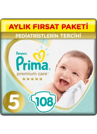 Nessiworld Prima Premium Care Aylık Fırsat Paketi 5 Beden 108 Adet