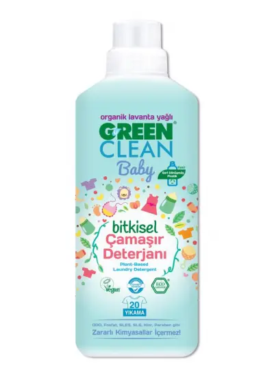 Green Clean Baby Bitkisel Çamaşır Deterjanı 1000 ml (20 Yıkama)