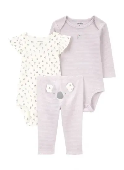 Carter's Kız Bebek Body Pantolon Set 3'Lü Paket 1R034810 Renkli