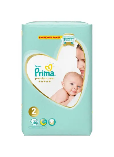 Nessiworld Prima Premium Care Bebek Bezi Ekonomik Paket 2 Beden 60 Adet