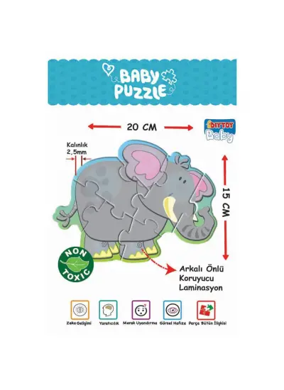 1703 Dıytoy, Baby Puzzle-Benim İlk Hayvanlar