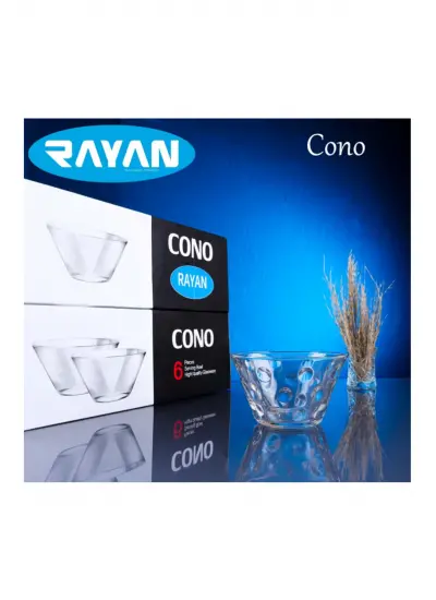 Rayan Cono 6lı Noktalı Cam Kase