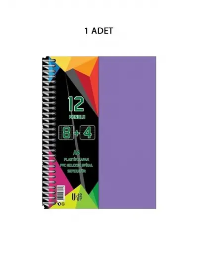 Spiralli PP Kapak 8+4 300 Yaprak 12 Ayraçlı Defter