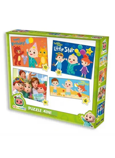 Nessiworld Cocomelon 4 in 1 Puzzle Seti Eğlenceli ve Eğitici