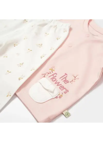 Nessiworld     The Flowers Pijama Takımı 59764 Ekru Pembe