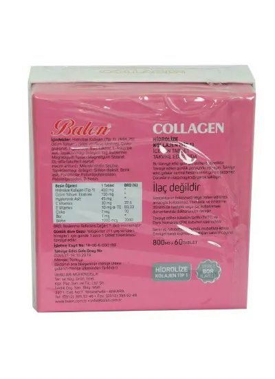 Collagen Hidrolize Kollajen Tip1 İçeren Tablet 800 Mg X 60 Tablet