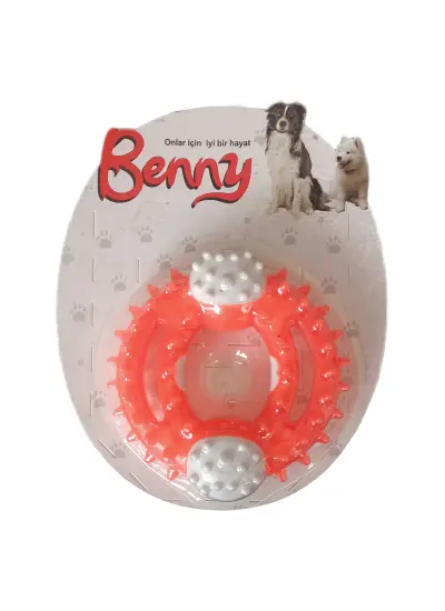 Benny Diş Kaşıma Köpek Oyuncağı Yuvarlak 9,5 cm Turuncu