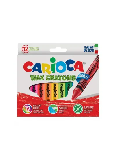 Carioca Wax Maxi Yıkanabilir Pastel Boya Kalemi 12'Li