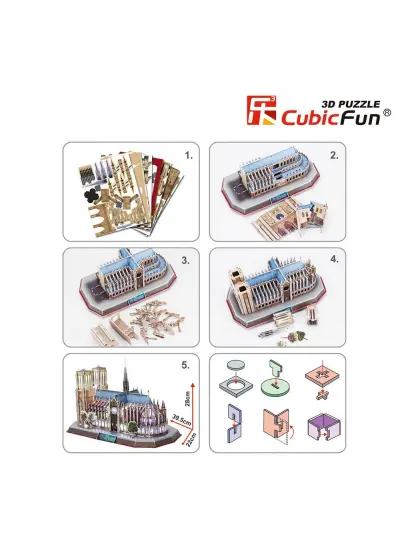 Nessiworld CubicFun Notre Dame Paris 3D Puzzle 149 Parça LED Işıklı