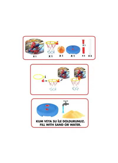03653 Dede Spiderman Küçük Ayaklı Basket Potası