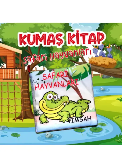 Safari Hayvanları Kumaş Sessiz Kitap