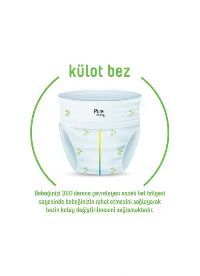 Nessiworld  Pure Baby Organik Külot Bez 2Li Jumbo 4 Beden 7-16 Kg 48 Adet