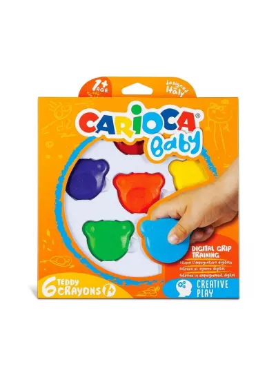 Carioca Baby Teddy Crayons 6'lı