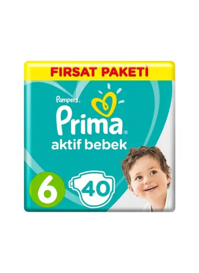 Nessiworld Prima Bebek Bezi Aktif Bebek Fırsat Paket 6 Beden 40 Adet