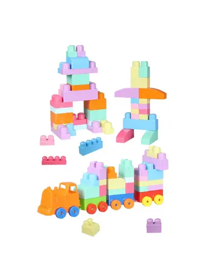 Nessiworld 3035 Play Blox Pastel Blok Yapı Oyuncakları 266 Parça ,Saklama Çantalı ,1 Yaş ve Üzeri