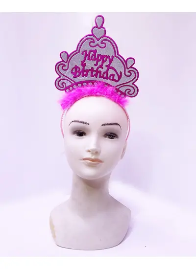 Nessiworld Happy Birthday Neon Pembe Renk Doğum Günü Tacı 24x15 cm