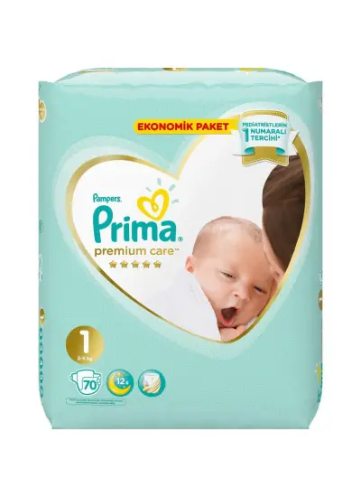 Prima Premium Care Bebek Bezi Ekonomik Paket 1 Beden 70 Adet